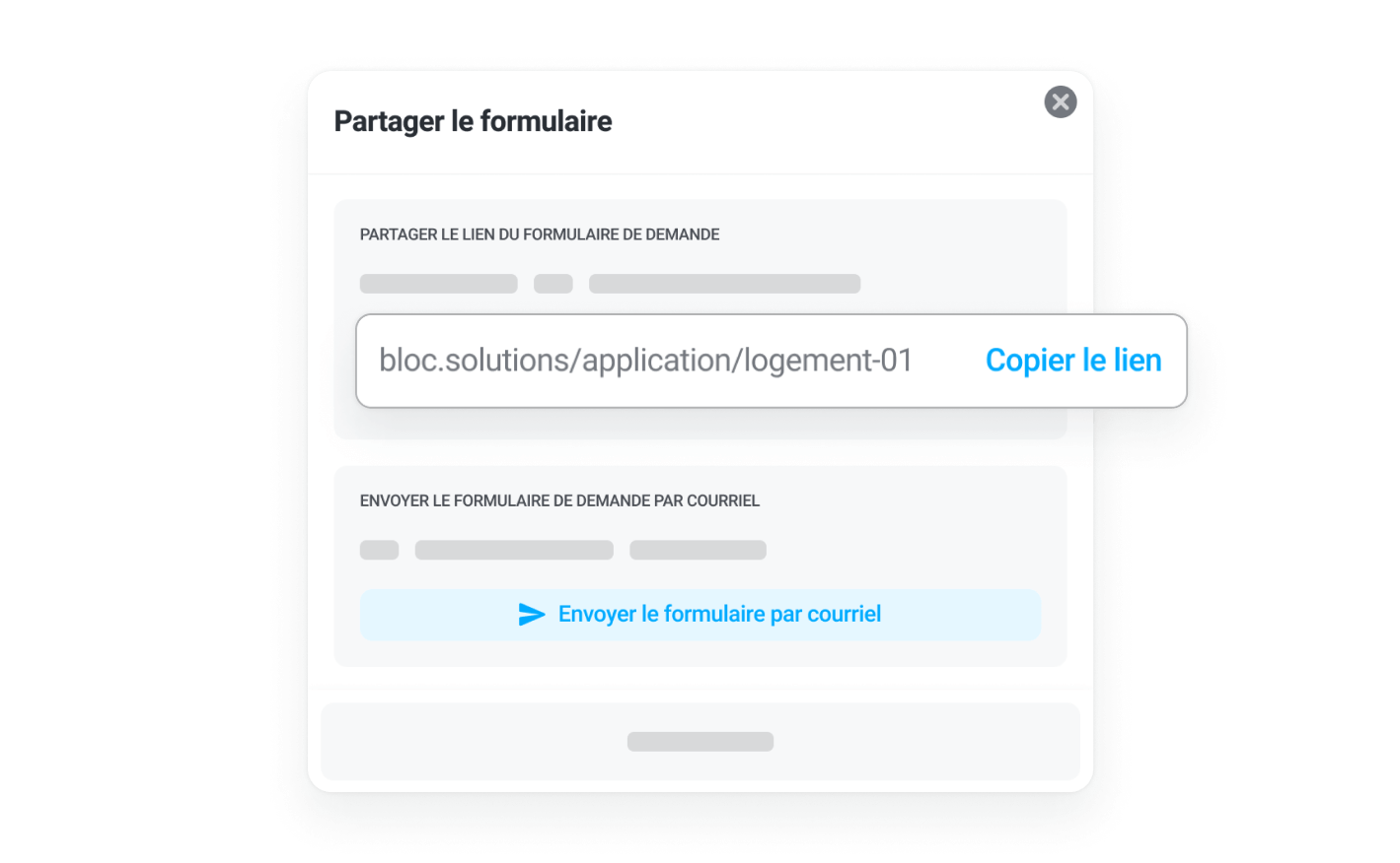 Partagez le lien vers le formulaire