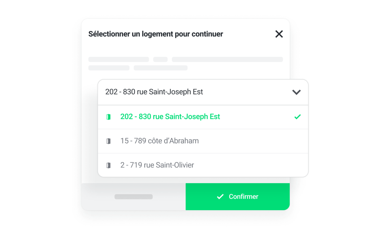 Sélectionnez votre logement